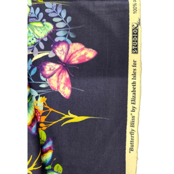 Butterfly Bliss Fabric By Elizabeth Isles For Studio 10 - 100% Cotton Print 44"x - Picture 10 of 10